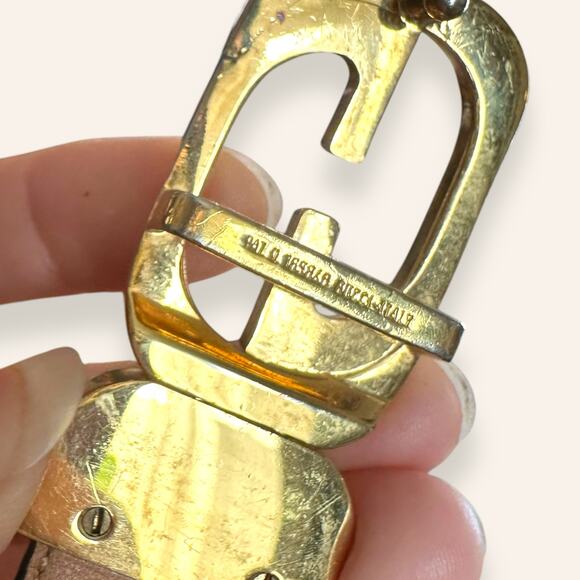 Vintage Gucci Gold Tone Monogram Brown Leather Small - Picture 3 of 7